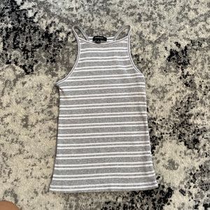 Ambiance women’s small gray and white striped